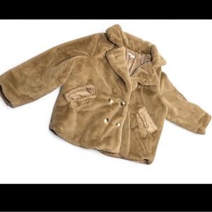 Ophelia Rose Tan Faux Fur Blazer